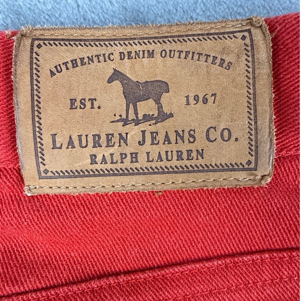 Lauren Jeans Co Ralph Lauren Red Straight Leg High Rise Denim Jeans Size 6 - Picture 8 of 8